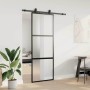 Puerta corredera con herrajes negro 76x205 cm vidrio templado by , Doors - Ref: Foro24-3375912, Price: 218,88 €, Discount: %