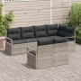 Conjunto de sofá de jardín 7 pcs Gris claro Poliratán