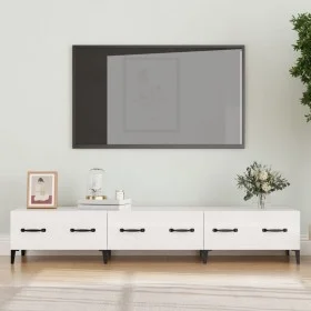 TV-Ständer aus weißem glänzendem Sperrholz 150x34,5x30 cm von vidaXL, TV-Möbel - Ref: Foro24-812651, Preis: 92,94 €, Rabatt: %