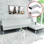 Sofá cama en forma de L de cuero artificial blanco y negro de , Sofás - Ref: Foro24-244333, Precio: 219,46 €, Descuento: %