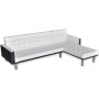 Sofá cama en forma de L de cuero artificial blanco y negro de , Sofás - Ref: Foro24-244333, Precio: 219,46 €, Descuento: %