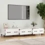 TV-Ständer aus weißem glänzendem Sperrholz 150x34,5x30 cm von vidaXL, TV-Möbel - Ref: Foro24-812651, Preis: 92,94 €, Rabatt: %
