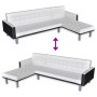 Sofá cama en forma de L de cuero artificial blanco y negro de , Sofás - Ref: Foro24-244333, Precio: 219,46 €, Descuento: %