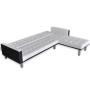 Sofá cama en forma de L de cuero artificial blanco y negro de , Sofás - Ref: Foro24-244333, Precio: 219,46 €, Descuento: %