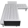Sofá cama en forma de L de cuero artificial blanco y negro de , Sofás - Ref: Foro24-244333, Precio: 219,46 €, Descuento: %