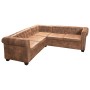 Sofá esquinero Chesterfield de 5 plazas de piel sintética marrón by , Sofas - Ref: Foro24-287914, Price: 913,19 €, Discount: %
