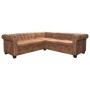 Sofá esquinero Chesterfield de 5 plazas de piel sintética marrón by , Sofas - Ref: Foro24-287914, Price: 913,19 €, Discount: %