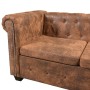 Sofá esquinero Chesterfield de 5 plazas de piel sintética marrón by , Sofas - Ref: Foro24-287914, Price: 913,19 €, Discount: %