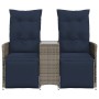Sofá de jardín reclinable de 2 plazas con Mesa de ratán sintético gris | Foro24.es | Tu tienda online para hogar, jardín y más Foro24.es