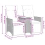 Sofá de jardín reclinable de 2 plazas con Mesa de ratán sintético gris | Foro24.es | Tu tienda online para hogar, jardín y más Foro24.es