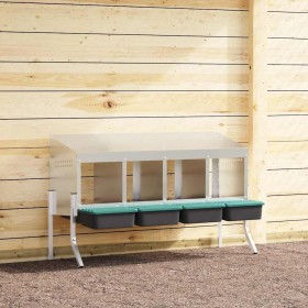 Nido para gallinas con 4 compartimentos y patas de acero