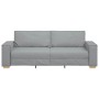 Sofá de 3 plazas de tela gris claro, 180 cm