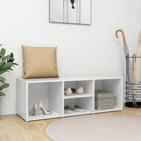Banco zapatero de madera contrachapada blanco 105x35x35 cm by , Shoe racks and shoe organizers - Ref: Foro24-804463, Price: 5...