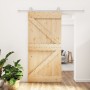 Puerta corredera con herrajes madera maciza de pino 100x210 cm de , Puertas - Ref: Foro24-3203103, Precio: 224,88 €, Descuent...