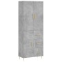 Aparador alto madera contrachapada gris hormigón 69,5x34x180 cm | Foro24.es | Tu tienda online para hogar, jardín y más Foro24.es