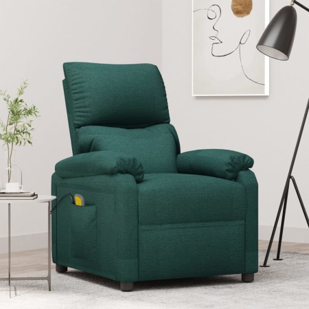 Sillón de masaje de tela verde oscuro de , Sillones de masaje eléctricos - Ref: Foro24-342464, Precio: 200,99 €