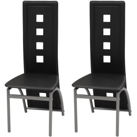 Sillas de comedor 2 unidades cuero sintético negro by , dining chairs - Ref: Foro24-243644, Price: 106,87 €, Discount: %