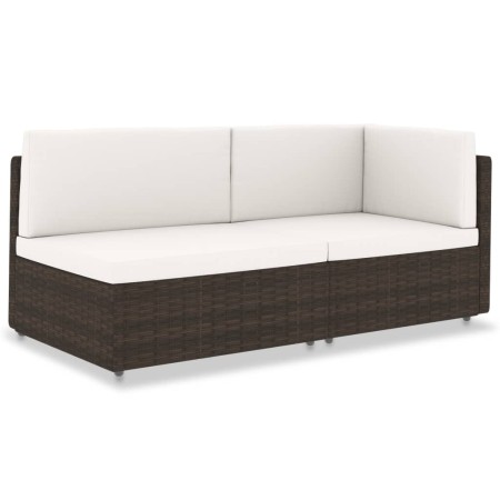 Sofá seccional de 2 plazas de ratán sintético marrón de , Sofás modulares de exterior - Ref: Foro24-49514, Precio: 232,77 €, ...