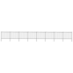Valla de jardín con puntas de aro acero negro 13,6x1,5 m by , fence panels - Ref: Foro24-277681, Price: 501,40 €, Discount: %