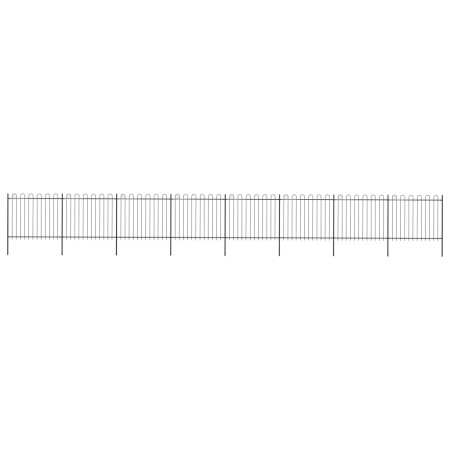Valla de jardín con puntas de aro acero negro 13,6x1,5 m by , fence panels - Ref: Foro24-277681, Price: 501,40 €, Discount: %