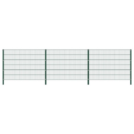 Panel de valla con postes de hierro verde 5,1x1,2 m | Foro24.es | Tu tienda online para hogar, jardín y más Foro24.es