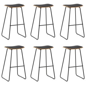 Taburetes de cocina 6 unidades cuero sintético negro de , Taburetes de cocina - Ref: Foro24-3054561, Precio: 443,40 €, Descue...