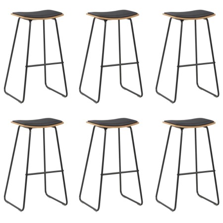 Taburetes de cocina 6 unidades cuero sintético negro by , Kitchen stools - Ref: Foro24-3054561, Price: 443,40 €, Discount: %