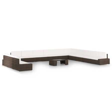 Set muebles de jardín 14 pzas y cojines ratán sintético marrón | Foro24.es | Tu tienda online para hogar, jardín y más Foro24.es