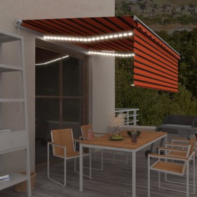 Toldo retráctil manual con persiana y LED naranja