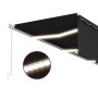 Toldo retráctil manual con persiana y LED antracita 6x3 m by , Awnings - Ref: Foro24-3069364, Price: 564,38 €, Discount: %