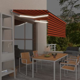 Toldo retráctil manual con persiana y LED naranja/marrón 3x2,5m de , Toldos - Ref: Foro24-3069385, Precio: 268,58 €, Descuent...