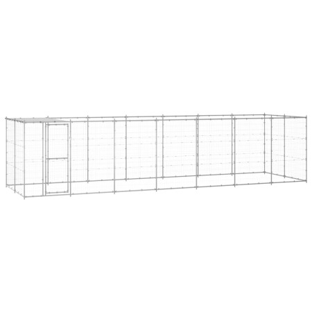 Perrera de exterior de acero galvanizado con techo 16,94 m² | Foro24.es | Tu tienda online para hogar, jardín y más Foro24.es