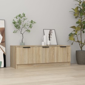 Mueble de TV madera contrachapada roble Sonoma 102x35x36,5 cm
