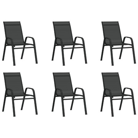Sillas de jardín apilables 6 unidades textilene negro | Foro24.es | Tu tienda online para hogar, jardín y más Foro24.es