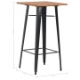 Mesa alta de bar negra madera maciza de pino acero 60x60x108 cm by , Kitchen and dining tables - Ref: Foro24-280082, Price: 1...
