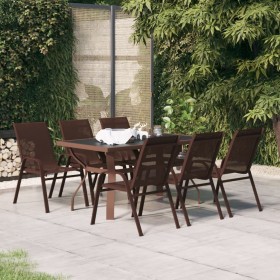 Juego de comedor de jardín 7 piezas marrón y negro by , Garden sets - Ref: Foro24-3095989, Price: 401,93 €, Discount: %