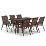 Juego de comedor de jardín 7 piezas marrón y negro by , Garden sets - Ref: Foro24-3095989, Price: 401,93 €, Discount: %