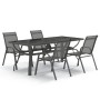 Juego de comedor para jardín 5 piezas con cojines gris y negro by , Garden sets - Ref: Foro24-3095982, Price: 372,63 €, Disco...