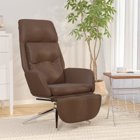 Sillón de relax y reposapiés cuero auténtico y