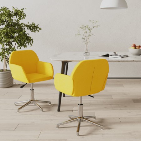 Sillas de comedor giratorias 2 unidades tela amarillo mostaza de , Sillas de comedor - Ref: Foro24-3103039, Precio: 157,81 €,...