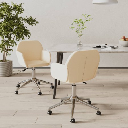 Sillas de comedor giratorias 2 unidades tela color crema | Foro24.es | Tu tienda online para hogar, jardín y más Foro24.es
