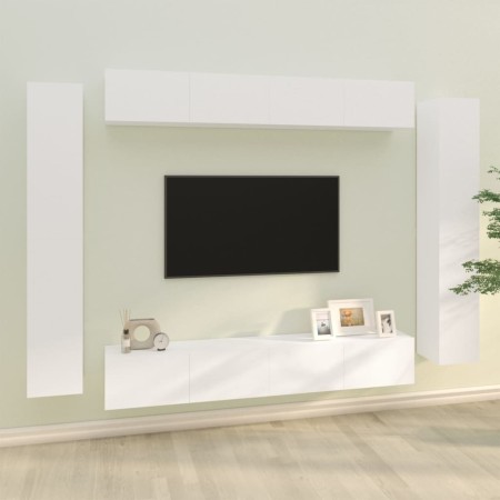 Set de muebles para TV 8 piezas madera contrachapada blanco | Foro24.es | Tu tienda online para hogar, jardín y más Foro24.es