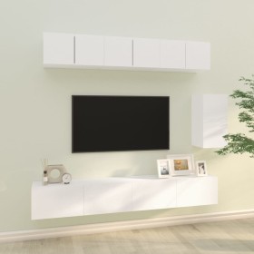 Set de muebles para TV 6 piezas madera contrachapada blanco de , Muebles TV - Ref: Foro24-3114614, Precio: 244,92 €, Descuent...