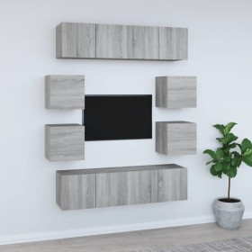 Set de muebles para TV 8 pzas madera contrachapada gris Sonoma von , TV-Möbel - Ref: Foro24-3120213, Preis: 210,78 €, Rabatt: %