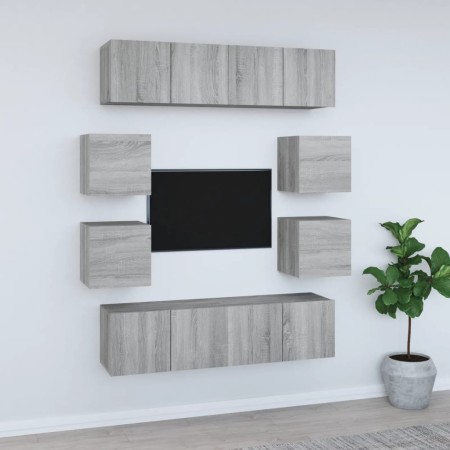 Set de muebles para TV 8 pzas madera contrachapada gris Sonoma von , TV-Möbel - Ref: Foro24-3120213, Preis: 210,78 €, Rabatt: %