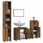 Set de muebles baño 4 pzas madera contrachapada roble ahumado de , Muebles de baño - Ref: Foro24-3143928, Precio: 196,25 €, D...