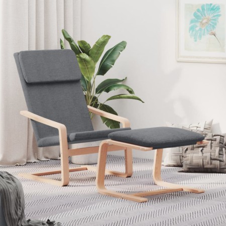 Sillón de relax con taburete tela gris oscuro by , Armchairs - Ref: Foro24-3154897, Price: 132,31 €, Discount: %