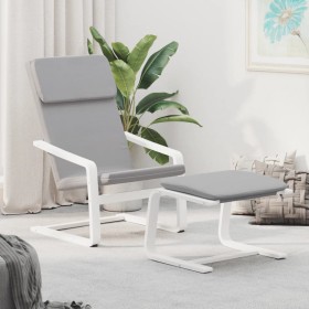 Sillón de relax con taburete tela gris claro