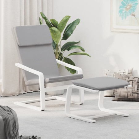 Sillón de relax con taburete tela gris claro | Foro24.es | Tu tienda online para hogar, jardín y más Foro24.es