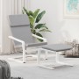 Sillón de relax con taburete tela gris claro | Foro24.es | Tu tienda online para hogar, jardín y más Foro24.es